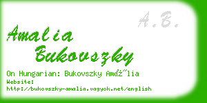 amalia bukovszky business card
